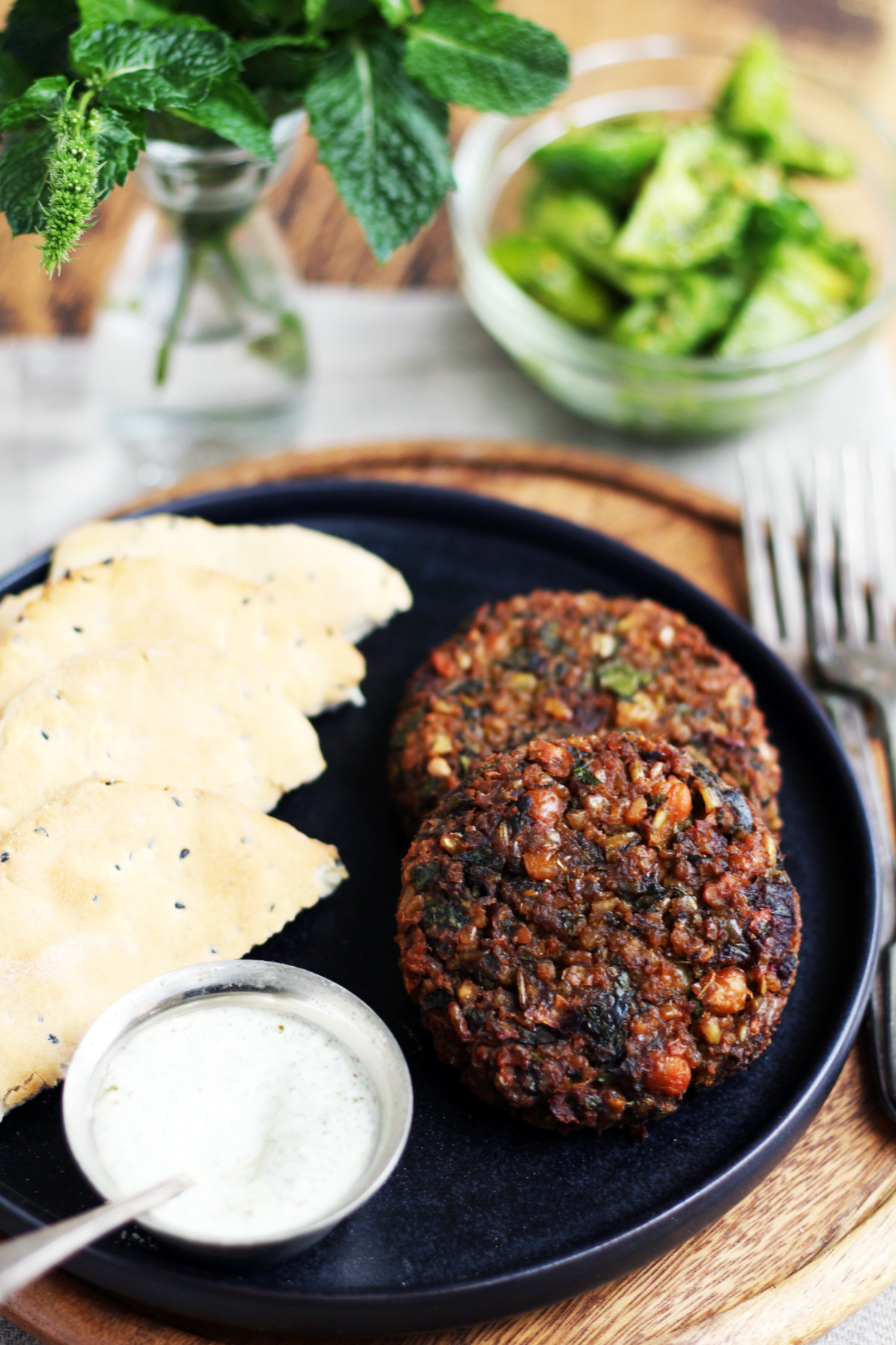 Freekeh and beetroot burgers - Zaytoun