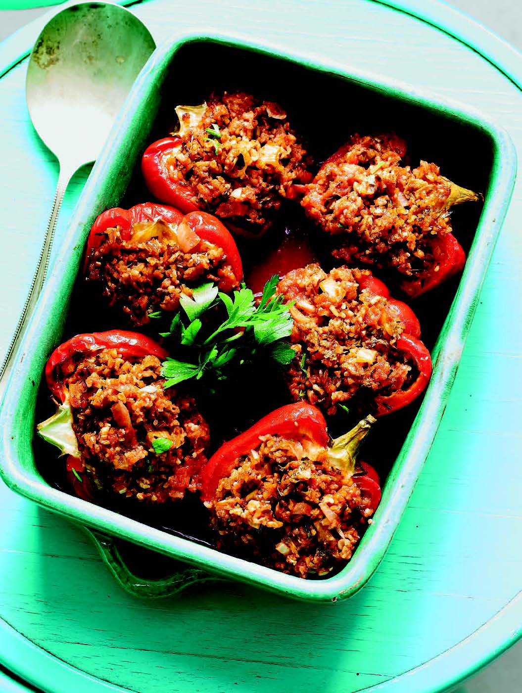 Freekeh stuffed peppers - Zaytoun