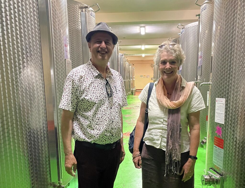 Nasser Abufarha with Zaytoun Chair Susan Ralphs at Canaan Palestine