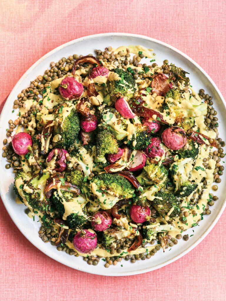 Roast Broccoli and Lentils