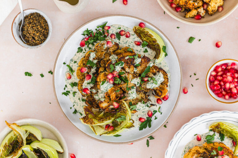 zaatar cauliflower with herby tahini